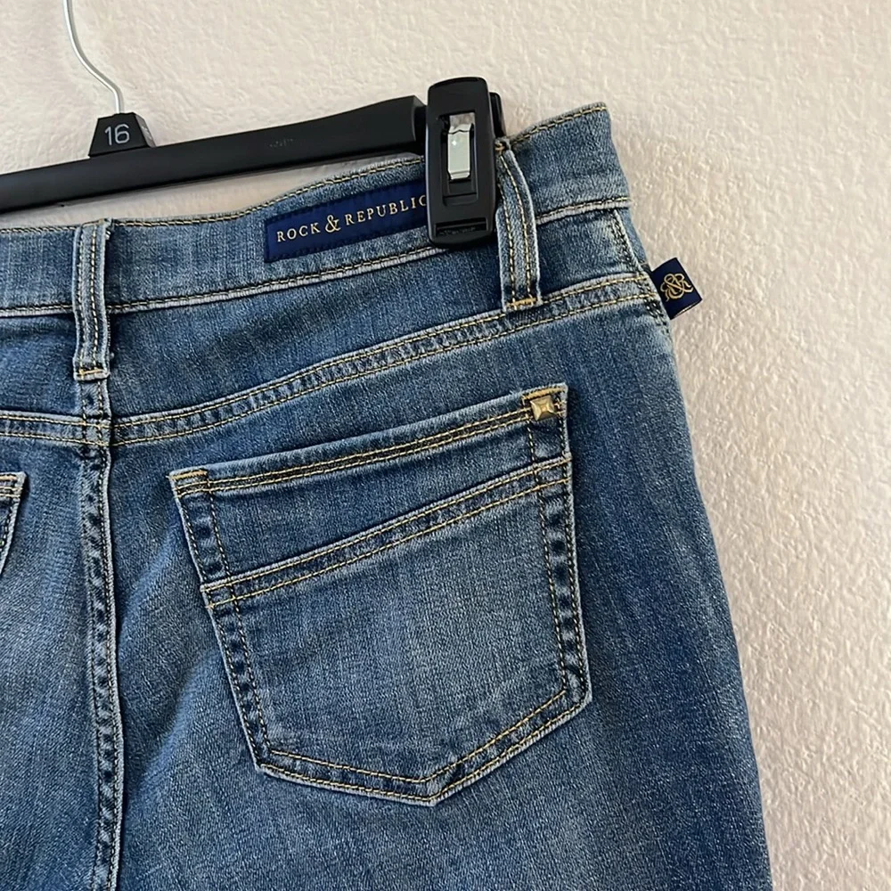 Rock & Republic Bermuda Shorts Blue Size 10 Coachella - Picture 7 of 11